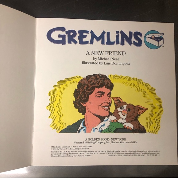 Gremlins A New Friend Softcover 1984 Book.  Michael Neal Illustrated Golden Book - Picture 3 of 6